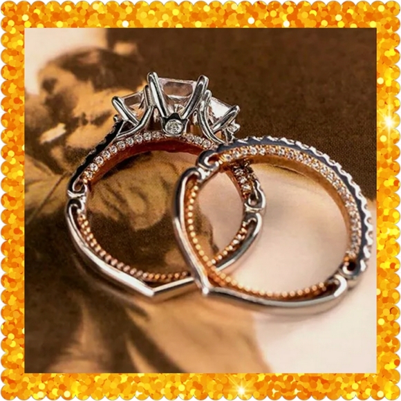 💛JUST IN💛Wedding Set 18K Rose Gold 3pc Set - Picture 2 of 14
